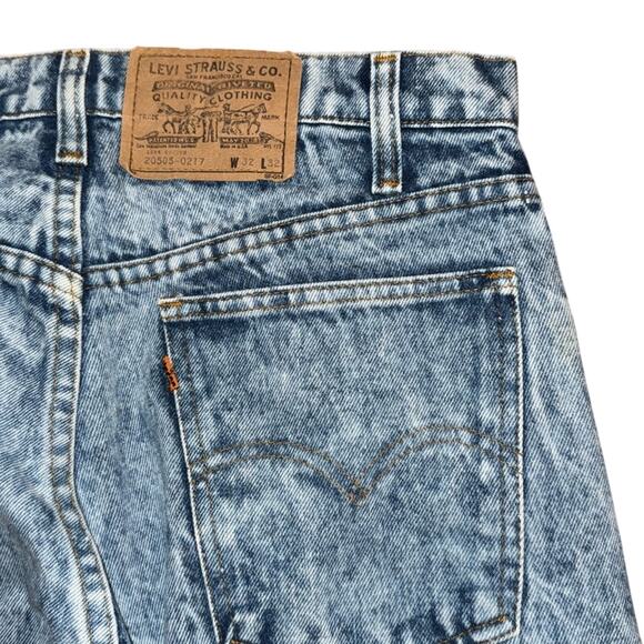 Vintage 80s Orange Tab Levi’s Acid Wash Denim Jeans Size 32/32 - Picture 5 of 5